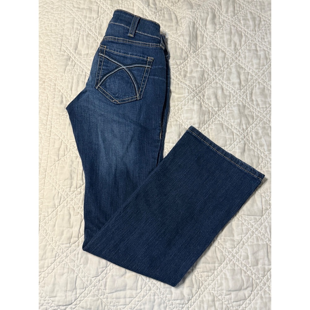 Ariat Bootcut Jeans Womens 25S Dark Wash REAL Lita Mid Rise Stretch Denim